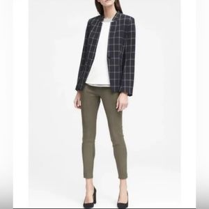 Banana Republic | Women’s Navy Windowpane Bell Sleeve Blazer Size 12